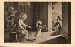 CPA co Therese of the Jesus child of the flowers under the steps of the Jesus child