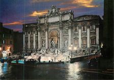 CPM Roma la fontaine de trevi nocturne