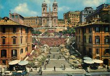 CPM Roma place d'espagne et trinita dei monti