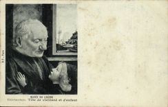 CPA Museum of the Louvre Ghirlandajo head of old man and child