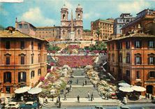 CPM Roma Place d'Espagne et Trinita dei Monti