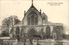 Trawl-nets on the Marne CPA Church Saint Jean (schoolboys)