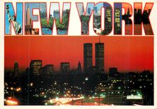 CPM New York The Twin Towers of the world trade center at night