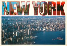 CPM New York Panoramic aerial view Manhattan