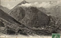 CAuterets CPA Panorama and the peak Peguere Seen of the Hortense Queen