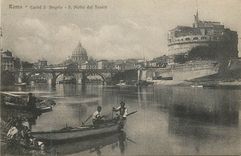 CPA Roma Castel S Angelo S Pietra dal Tevere Bateau