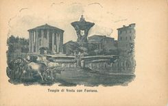 CPA Tempio di Vesta con Fontana Attelage Bœufs