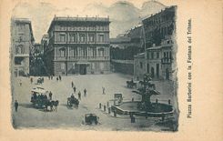 CPA Piazza Barberini con la Fontana del Tritone