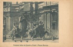 CPA Fontana detta dei Quattro Fiumi Piazza Navona