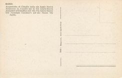 CPA Roma Acqueduc de Claudie sur la Via Appia Nuova