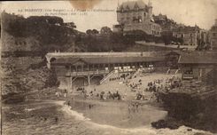 Biarritz CPA La plage et l'etablissement de Port Vieux