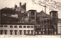 Kathedrale-Str Jean Fourviere und Ausflug Lyon-CPA von Foruviere