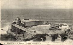 Biarritz CPA Le rocher et l'esplanade de la vierge