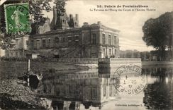 Palate of Fontainebleau CPA the terrace of the pond of carps and lancian theater