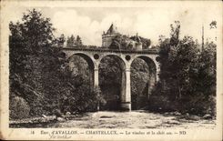 Surroundings of Avallon Chastellux CPA the viaduct and the castle