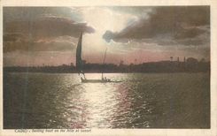 CPA Cairo Sailing boat on the Nile at sunset
