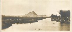 CPA Egypte Paysage ave les Pyramides de Guizch