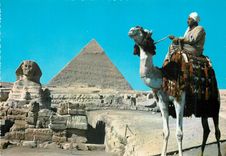 CPM Tourist Guide on Camel near the Great Sphinx