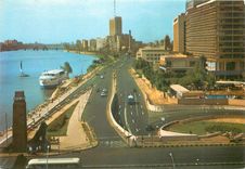 CPM Cairo The River Nile The Nile Hotel and the Egyptian Television building