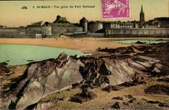 St Malo CPA Vue prise du Fort National