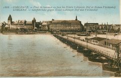 CPA Coblence Pont de beteaux en face les Hotels Coblenzer Hof et Riesen Fuhrstenhof