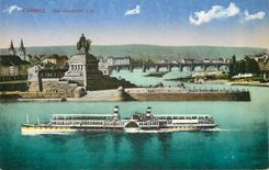 CPA Coblenz Das Deutsche Eck Bateau