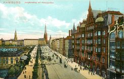 CPA Hamburg Jungfernstieg mit Alsterpavillon Zur schriftlichen Mitteilung