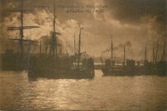 CPA Hamburg Nafenansicht b Mondschein Bateaux
