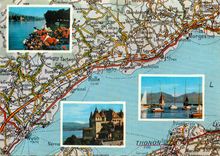 CPM Carte du Lac Leman avec vues de Nyon Rolle et Morges