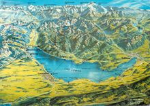 CPM Panorama du lac Leman des alpes du Suisse et de savoie