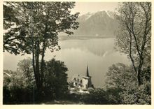 CPM Montreux Eglise de Glion Lac Leman et le Grammont
