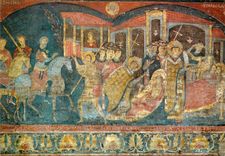 CPM Roma basilica inferiore di s clemente la leggenda di s alessio (affresco dell'XI sec)