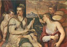 CPM Roma galleria borghese tiziano pieve di cadore 1477 venezia 1576 venus qui bade les yeux a cupidon