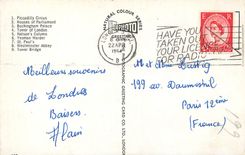 CPM London Piccadilly Circus Houses of Parliament Buckingham Palace Tower of London Nelsons Column Yeomans Warder