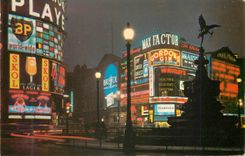 CPM Piccadilly Circus by night London British Petroleum Gordon
