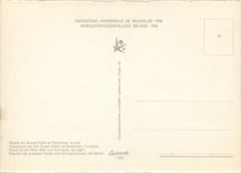 CPM Exposition Universelle de Bruxelles Facade du Grand Palais et Fontaine la nuit 