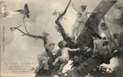 CPA Nancy das grosse Wohnzimmer des Rathauses ein Fragment der Decke gemalt von den morot Kindern