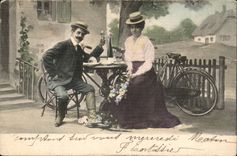 CPA Fantasy Woman Bicycle Cyclist Cycles