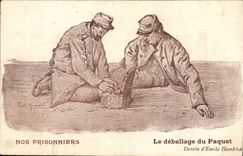 CPA Militaria Fantasy Our prisoners unpacking of the package Emile Humblot