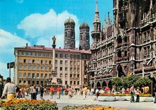 CPM Marienplatz mit Mariensaule  Frauenturme und Rathaus