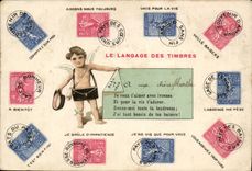 CPA Phantasie die Sprache der Stempel (SEmeuse)