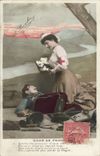 Fantaisie - Militaria - Dame de France - Ils s'etaient engages pour un meme devoir S'etait fait soldat - CPA 