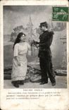 Fantaisie - couple - Militaria - soldat - Sois - moi Fidele a ma bien-aimee - Marthe Varlet - CPA 