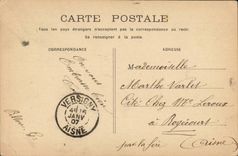Fantaisie - Femme -mandoline - musique - bateau - Dans mes chansons j'adorerais Dieu -Marthe Varlet - CPA 