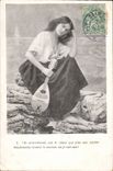 Fantaisie - Femme -mandoline - musique - bateau - Je m'arreterais sur le chene qui jette -Marthe Varlet - CPA 