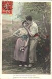 Fantaisie - couple - TOn petit bonnet te faisait si belle que mon doux baiser froissa la dentelle - CPA 