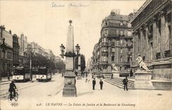 Le Havre - Le Palais de Justice et le Boulevard de Strasbourg - CPA 