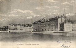 Isere - Grenoble - the Alps towards quays - CPA