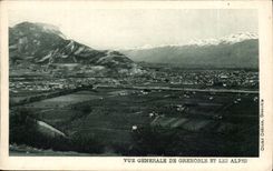 Isere - Grenoble - View of Grenoble and the Alps - CPA