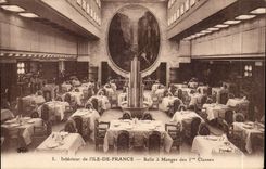 CPA Interieur of L island of France Room has mager 1st Paquebot classes